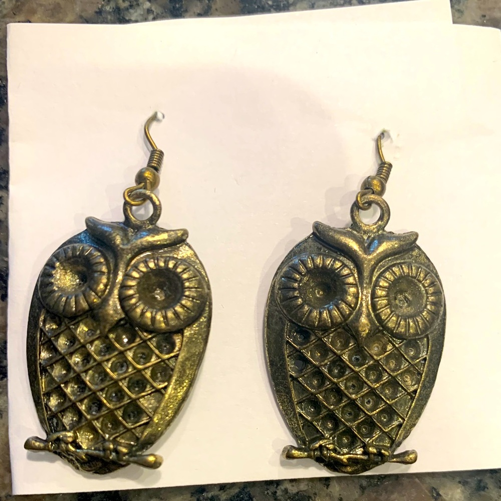 Bronze Owl Earrings